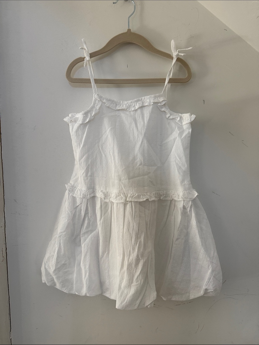 Janie and Jack White bubble hem Strappy Sundress